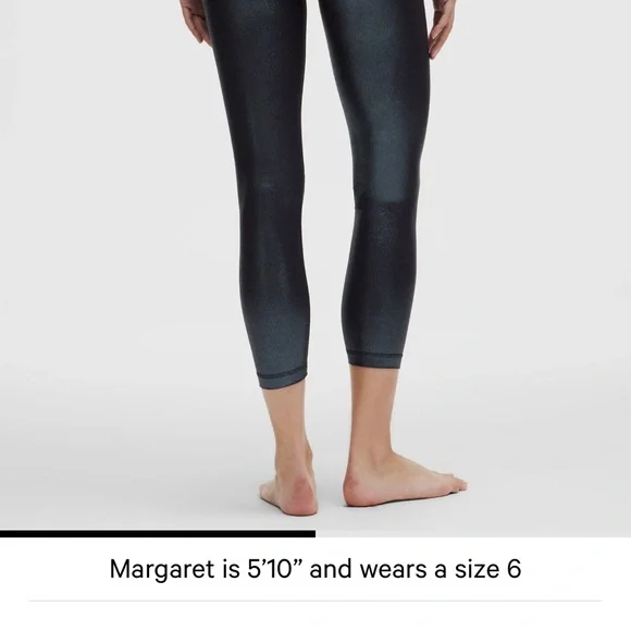 NWT 🖤 Lululemon High Rise Ribbed Align Leggings 25”- Radiate Foil Black Night  8 - Picture 5 of 7